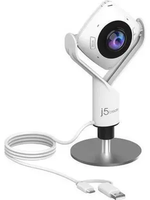 360 Degree All Around Meeting Webcam - 1080P HD Video Conference Camera with High Fidelity Microphone, USB-C | for Video Conferencing, Online Classes, and Collaboration (JVCU360) By DT 360 Degree All Around Meeting Webcam - 1080P HD Video Conference Camera with High Fidelity Microphone, USB-C | for Video Conferencing, Online Classes, and Collaboration (JVCU360) By DT