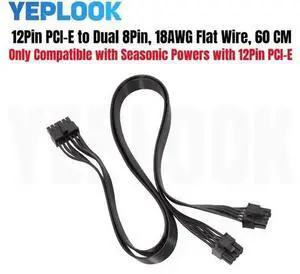 12Pin PCI-E to Dual 8Pin 6+2Pin GPU Power Cable ForSeasonic P-860W, P-1000W, X-1050XM, X-1250XM, X-560W, 660W, 760W Modular PSU 12Pin PCI-E to Dual 8Pin 6+2Pin GPU Power Cable ForSeasonic P-860W, P-1000W, X-1050XM, X-1250XM, X-560W, 660W, 760W Modular PSU