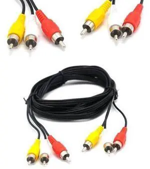 Vszerda RCA 5FT Audio/Video Composite Cable DVD/VCR/SAT Yellow/White/red connectors 3 Male to 3 Male Vszerda RCA 5FT Audio/Video Composite Cable DVD/VCR/SAT Yellow/White/red connectors 3 Male to 3 Male