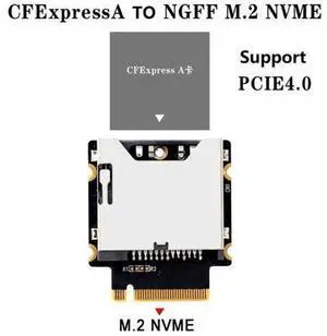 Vszerda Cfexpress Type-A To NGFF M.2 Nvme M-Key Extension Adapter Card Support Pcie 3.0 4.0 X1 Black+Silver PCB+l Vszerda Cfexpress Type-A To NGFF M.2 Nvme M-Key Extension Adapter Card Support Pcie 3.0 4.0 X1 Black+Silver PCB+l