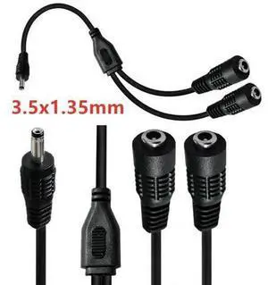 DC 3.5mmx1.35mm Y Splitter Cable 1 Male to 2 Female 3.5mm x 1.35mm Power Extension Adapter Connector Cable for CCTV Cameras DC 3.5mmx1.35mm Y Splitter Cable 1 Male to 2 Female 3.5mm x 1.35mm Power Extension Adapter Connector Cable for CCTV Cameras