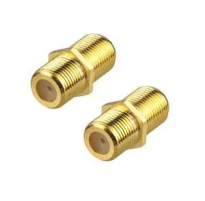 Coaxial Cable Connector, RG6 Coax Cable Extender F-Type Gold Plated Adapter Female to Female for TV Cables, 2 Pack Coaxial Cable Connector, RG6 Coax Cable Extender F-Type Gold Plated Adapter Female to Female for TV Cables, 2 Pack