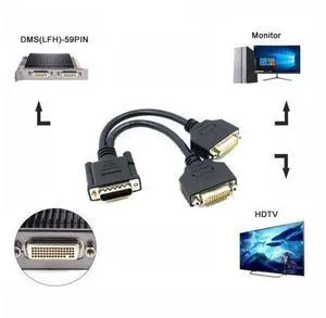 Vszerda DMS-59 Male to Dual DVI 24 + 5 Female Splitter Extension Cable for Graphics Cards and Monitors Vszerda DMS-59 Male to Dual DVI 24 + 5 Female Splitter Extension Cable for Graphics Cards and Monitors