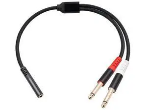 Vszerda 3.5mm Female to Dual 6.35mm Male Audio Cable Splitter Cable 6.35 1/4" Mono Jack to Stereo 1/8" 3.5mm Jack Stereo Audio Cable Vszerda 3.5mm Female to Dual 6.35mm Male Audio Cable Splitter Cable 6.35 1/4" Mono Jack to Stereo 1/8" 3.5mm Jack Stereo Audio Cable