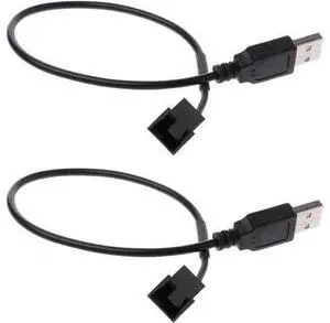 2 Pack USB to 3-Pin / 4-Pin PWM 5V USB Sleeved Fan Power Adapter Cable, USB to 3 Pin / 4 Pin Case Fan Adapter Connector Cable (USB-3Pin/4Pin Cable) 2 Pack USB to 3-Pin / 4-Pin PWM 5V USB Sleeved Fan Power Adapter Cable, USB to 3 Pin / 4 Pin Case Fan Adapter Connector Cable (USB-3Pin/4Pin Cable)