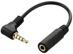Vszerda Headphone/Audio Extension Cable,4 Pole 3.5mm Male to 3.5mm Female Audio Stereo Headphone 90 Degree Angled Extension Cable 10cm Vszerda Headphone/Audio Extension Cable,4 Pole 3.5mm Male to 3.5mm Female Audio Stereo Headphone 90 Degree Angled Extension Cable 10cm
