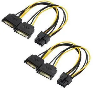 Vszerda SATA Power Cable 2Pack 8 Pin to 15 pin SATA Power Connector Supply Adapter Cable for Computer Video Card Power Vszerda SATA Power Cable 2Pack 8 Pin to 15 pin SATA Power Connector Supply Adapter Cable for Computer Video Card Power