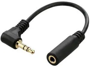 Vszerda Headphone/Audio Extension Cable,3 Pole 3.5mm Male to 3.5mm Female Audio Stereo Headphone 90 Degree Angled Extension Cable 10cm Vszerda Headphone/Audio Extension Cable,3 Pole 3.5mm Male to 3.5mm Female Audio Stereo Headphone 90 Degree Angled Extension Cable 10cm