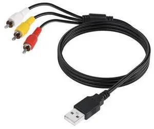 Vszerda USB to 3RCA Cable 5 Feet/1.5M USB Male to 3 RCA Male Jack Splitter Audio Video AV Composite Adapter Cable for Vizio tv & Video Vszerda USB to 3RCA Cable 5 Feet/1.5M USB Male to 3 RCA Male Jack Splitter Audio Video AV Composite Adapter Cable for Vizio tv & Video