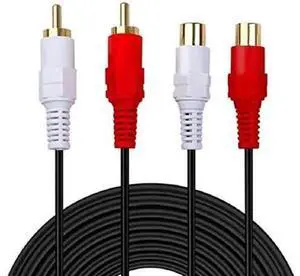 Vszerda 2 RCA Cable,Gold Plated 2 RCA Male to Female Stereo Audio Extension Cable (3m) Vszerda 2 RCA Cable,Gold Plated 2 RCA Male to Female Stereo Audio Extension Cable (3m)