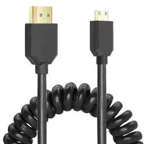 Vszerda Coiled HDMI Cable Right Angled 8K 48Gbps HDMI 2.1 Mini HDMI to HDMI Male Telescopic Cable High Speed (Straight) Vszerda Coiled HDMI Cable Right Angled 8K 48Gbps HDMI 2.1 Mini HDMI to HDMI Male Telescopic Cable High Speed (Straight)
