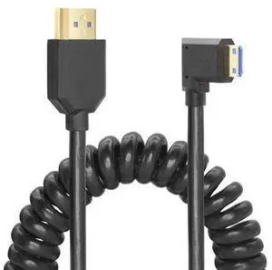 Vszerda Coiled HDMI Cable Right Angled 8K 48Gbps HDMI 2.1 Mini HDMI to HDMI Male Telescopic Cable High Speed (Right Angle) Vszerda Coiled HDMI Cable Right Angled 8K 48Gbps HDMI 2.1 Mini HDMI to HDMI Male Telescopic Cable High Speed (Right Angle)