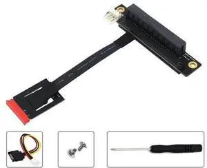 Add On Card 270 Degree M.2 NGFF Dual Key A-E To PCI-E 8X Adapter Cable 4P FDD Power Connector M.2 Key AE to PCI Express X8 Riser Add On Card 270 Degree M.2 NGFF Dual Key A-E To PCI-E 8X Adapter Cable 4P FDD Power Connector M.2 Key AE to PCI Express X8 Riser