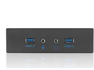 PC Case 5.25 inch front panel 2 Ports USB 3.0 USB Hub w/ HD Audio Output & Microphone,2.6ft USB 20pin to 2x USB 3.0 Splitter w/ Stereo Audio Mic PC Case 5.25 inch front panel 2 Ports USB 3.0 USB Hub w/ HD Audio Output & Microphone,2.6ft USB 20pin to 2x USB 3.0 Splitter w/ Stereo Audio Mic