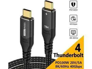 Vszerda USB4.0 Thunderbolt 4 Cable 40Gbps TB4 USB Type C Cable Supports PD 100W/ 8K@60Hz Compatible Thunderbolt 3/ USB4, MacBook, iMac, Hub, Dock (1.6 ft.) Vszerda USB4.0 Thunderbolt 4 Cable 40Gbps TB4 USB Type C Cable Supports PD 100W/ 8K@60Hz Compatible Thunderbolt 3/ USB4, MacBook, iMac, Hub, Dock (1.6 ft.)