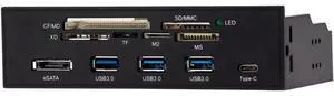 5.25 inch PC Case Front panel All-in-1 Multifunction USB 2.0 Card Reader w/ 3 Port USB3.0,Type-C, eSATA ,Support MD,SD/MMC,XD,TF,M2,MS,64G CF Card 5.25 inch PC Case Front panel All-in-1 Multifunction USB 2.0 Card Reader w/ 3 Port USB3.0,Type-C, eSATA ,Support MD,SD/MMC,XD,TF,M2,MS,64G CF Card