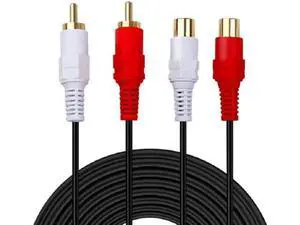 Vszerda 2 RCA Extension Cable,Gold Plated 2 RCA Male to Female Stereo Audio Extension Cable (50ft) Vszerda 2 RCA Extension Cable,Gold Plated 2 RCA Male to Female Stereo Audio Extension Cable (50ft)