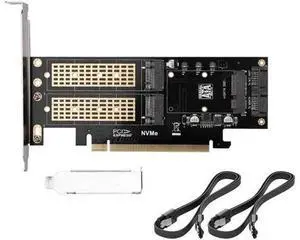 3 in 1 NGFF and MSATA SSD Adapter Card M.2 NVME to PCIe 16X/M.2 SATA SSD to SATA III to SATA Converter+2 SATA Cable 3 in 1 NGFF and MSATA SSD Adapter Card M.2 NVME to PCIe 16X/M.2 SATA SSD to SATA III to SATA Converter+2 SATA Cable
