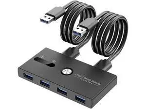 USB 3.0 Switch Selector, KVM Switcher 4 Port USB Peripheral Switcher Box Hub for Mouse (USB 3.0) USB 3.0 Switch Selector, KVM Switcher 4 Port USB Peripheral Switcher Box Hub for Mouse (USB 3.0)