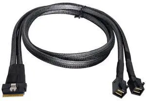 PCI-E Ultraport Slimline SAS Slim 4.0 SFF-8654 8i 74pin to Dual SFF-8643 4i Mini SAS HD Cable PCI-Express 50cm PCI-E Ultraport Slimline SAS Slim 4.0 SFF-8654 8i 74pin to Dual SFF-8643 4i Mini SAS HD Cable PCI-Express 50cm