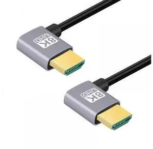 Cable HDMI 2.1 Ultra Thin HDTV Cable 8K 4K Hyper Super Flexible Slim Cord Left Angled to Left Angled 90 Degree Type-A for Computer HDTV (50cm) Cable HDMI 2.1 Ultra Thin HDTV Cable 8K 4K Hyper Super Flexible Slim Cord Left Angled to Left Angled 90 Degree Type-A for Computer HDTV (50cm)