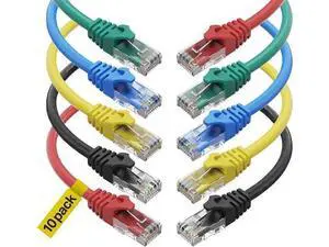 Vszerda Cat6 Ethernet Cable - 6 ft 10-Pack (1.8m) Cat 6 RJ45, LAN, Utp, Network, Patch, Internet Cable - 6 feet Vszerda Cat6 Ethernet Cable - 6 ft 10-Pack (1.8m) Cat 6 RJ45, LAN, Utp, Network, Patch, Internet Cable - 6 feet