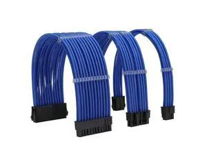 Vszerda Sleeve Extension Power Supply Cable Kit 18AWG ATX 24P+ EPS 8-P+PCI-E8-P with Combs for PSU to Motherboard/GPU (Blue) Vszerda Sleeve Extension Power Supply Cable Kit 18AWG ATX 24P+ EPS 8-P+PCI-E8-P with Combs for PSU to Motherboard/GPU (Blue)