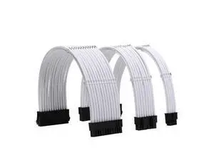 Vszerda Sleeve Extension Power Supply Cable Kit 18AWG ATX 24P+ EPS 8-P+PCI-E8-P with Combs for PSU to Motherboard/GPU (White) Vszerda Sleeve Extension Power Supply Cable Kit 18AWG ATX 24P+ EPS 8-P+PCI-E8-P with Combs for PSU to Motherboard/GPU (White)