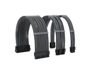 Vszerda Sleeve Extension Power Supply Cable Kit 18AWG ATX 24P+ EPS 8-P+PCI-E8-P with Combs for PSU to Motherboard/GPU (Grey) Vszerda Sleeve Extension Power Supply Cable Kit 18AWG ATX 24P+ EPS 8-P+PCI-E8-P with Combs for PSU to Motherboard/GPU (Grey)