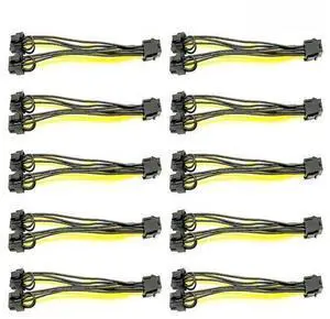 FOR 5PCS PCI-E 6-pin to Dual 6+2-pin (6-pin/8-pin) Power Splitter Cable Graphics Card PCIE PCI Express 6Pin to Dual 8Pin Power Cable FOR 5PCS PCI-E 6-pin to Dual 6+2-pin (6-pin/8-pin) Power Splitter Cable Graphics Card PCIE PCI Express 6Pin to Dual 8Pin Power Cable