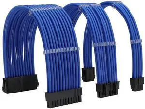 Vszerda Sleeve Extension Power Supply Cable Kit 18AWG ATX 24P+ EPS 8-P+PCI-E8-P with Combs for PSU to Motherboard/GPU (Blue) Vszerda Sleeve Extension Power Supply Cable Kit 18AWG ATX 24P+ EPS 8-P+PCI-E8-P with Combs for PSU to Motherboard/GPU (Blue)