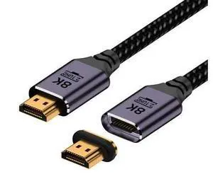 Vszerda 200cm Cable Magnetic Connector 8K Type-A HDMI 2.1 Male to Straight Male Video Cable for Laptop HDTV Vszerda 200cm Cable Magnetic Connector 8K Type-A HDMI 2.1 Male to Straight Male Video Cable for Laptop HDTV