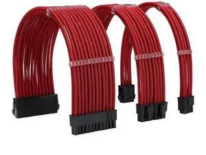 Vszerda Sleeve Extension Power Supply Cable Kit 18AWG ATX 24P+ EPS 8-P+PCI-E8-P with Combs for PSU to Motherboard/GPU (red) Vszerda Sleeve Extension Power Supply Cable Kit 18AWG ATX 24P+ EPS 8-P+PCI-E8-P with Combs for PSU to Motherboard/GPU (red)