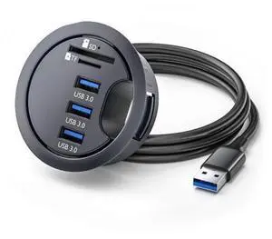 Vszerda USB 3.0 Hub SD TF 3 Port USB 60mm Desk Grommet Splitter Dock Station Micro-SD Card Reader for Desktop PC Desk Vszerda USB 3.0 Hub SD TF 3 Port USB 60mm Desk Grommet Splitter Dock Station Micro-SD Card Reader for Desktop PC Desk