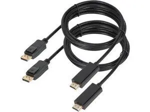 DisplayPort (DP) to HDMI HDTV Cable 10ft - 2 Pack Display Port to HDMI Cable Adapter Support Video and Audio DisplayPort (DP) to HDMI HDTV Cable 10ft - 2 Pack Display Port to HDMI Cable Adapter Support Video and Audio