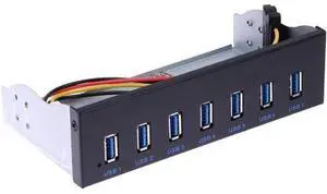 7 Port USB 3.0 5.25" Internal CD-ROM Bay Front Panel USB Hub,7 x USB 3.0 Type A Female to Motherboard USB 20 pin Hub Splitter Adapter w/ 5.25 inch Metal Bracket 7 Port USB 3.0 5.25" Internal CD-ROM Bay Front Panel USB Hub,7 x USB 3.0 Type A Female to Motherboard USB 20 pin Hub Splitter Adapter w/ 5.25 inch Metal Bracket
