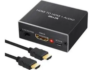 HDMI Audio Extractor Converter HDMI to Optical Toslink SPDIF with 1M HDMI 1.4 Cable and 3.5mm Stereo Audio Splitter Adapter Support 4K x 2K 3D HDMI Audio Extractor Converter HDMI to Optical Toslink SPDIF with 1M HDMI 1.4 Cable and 3.5mm Stereo Audio Splitter Adapter Support 4K x 2K 3D