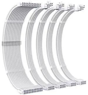 PSU Cables, 18AWG PSU Cable Extension Kit, 24pin ATX /4+4pin EPS /6+2pin 30CM Length with Cable Combs PCI-E/PC Sleeved Cable for ATX Power Supply (White) PSU Cables, 18AWG PSU Cable Extension Kit, 24pin ATX /4+4pin EPS /6+2pin 30CM Length with Cable Combs PCI-E/PC Sleeved Cable for ATX Power Supply (White)