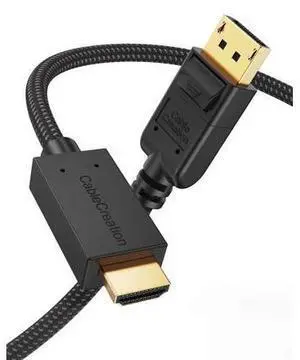 Active DisplayPort to HDMI Cable 4K, 6FT Braided DP to HDMI Cord, Support 4K@30Hz & 3D Audio/Video Converter, Eyefinity Multi-Screen, 1.83M / Black Active DisplayPort to HDMI Cable 4K, 6FT Braided DP to HDMI Cord, Support 4K@30Hz & 3D Audio/Video Converter, Eyefinity Multi-Screen, 1.83M / Black