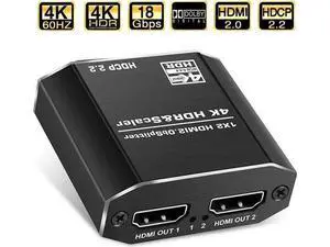 HDMI Splitter 1 in 2 Out with 4 kinds of EDID mode, 4K 1x2 HDMI Splitter for Dual Monitors HD 1080P 3D Splitter, Supports HDCP2.2, HDMI2.0b, EDID, 3D, RGB 4:4:4 HDMI Splitter 1 in 2 Out with 4 kinds of EDID mode, 4K 1x2 HDMI Splitter for Dual Monitors HD 1080P 3D Splitter, Supports HDCP2.2, HDMI2.0b, EDID, 3D, RGB 4:4:4