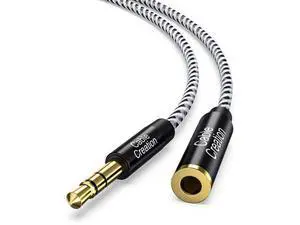 3.5mm Headphone Extension Cable, 3.5mm Male to Female Stereo Audio Cable Adapter with Gold Plated Connector, 15 Feet 3.5mm Headphone Extension Cable, 3.5mm Male to Female Stereo Audio Cable Adapter with Gold Plated Connector, 15 Feet