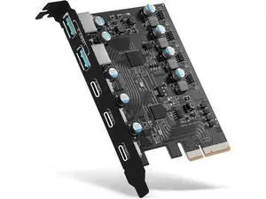 PCI Express Expansion Card, 10Gbps USB 3.2 Gen 2 5-Port Front Expansion Card, Connect5 Devices Expanded - (3X USB C - 2X USB A) PCI Express Expansion Card, 10Gbps USB 3.2 Gen 2 5-Port Front Expansion Card, Connect5 Devices Expanded - (3X USB C - 2X USB A)