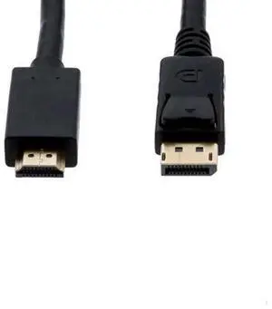 (15 Feet) Ultra HD Displayport 1.2 Male to HDMI Male 28AWG 4K@30Hz w/Audio Output and Gold Connectors (15 Feet) Ultra HD Displayport 1.2 Male to HDMI Male 28AWG 4K@30Hz w/Audio Output and Gold Connectors
