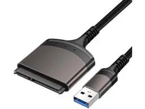Vszerda SATA to USB Adapter Cable, USB 3.0 to SATA III Hard Drive Adapter for 2.5'' SSD/HDD Data Transfer, Support UASP - 9 Inchs, Aluminum Shell & Nylon Cord Vszerda SATA to USB Adapter Cable, USB 3.0 to SATA III Hard Drive Adapter for 2.5'' SSD/HDD Data Transfer, Support UASP - 9 Inchs, Aluminum Shell & Nylon Cord