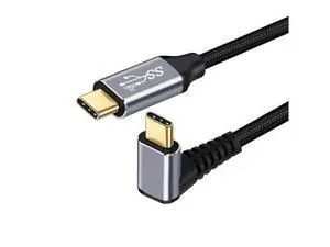 Vszerda Cable USB-C USB-C 100W Type-C Male to Male Cable Up Down Angled USB3.0 20V 5A GEN2 10Gbps 100W Charging for Laptop Tablet Phone 3M Vszerda Cable USB-C USB-C 100W Type-C Male to Male Cable Up Down Angled USB3.0 20V 5A GEN2 10Gbps 100W Charging for Laptop Tablet Phone 3M