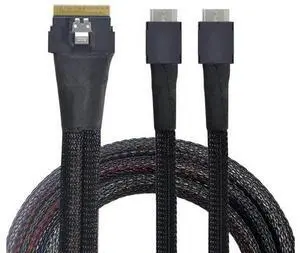 PCI-E Ultraport Slimline SAS Slim 4.0 SFF-8654 8i 74pin to Dual Oculink SFF-8611 Cable 50cm PCI-Express PCI-E Ultraport Slimline SAS Slim 4.0 SFF-8654 8i 74pin to Dual Oculink SFF-8611 Cable 50cm PCI-Express