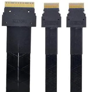 PCI-E Ultraport Slimline SAS Slim 4.0 SFF-8654 8i 74pin to Dual SFF-8654 4i 38Pin Cable 50cm PCI-Express PCI-E Ultraport Slimline SAS Slim 4.0 SFF-8654 8i 74pin to Dual SFF-8654 4i 38Pin Cable 50cm PCI-Express