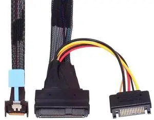 Vszerda PCI-E 5.0 MCIO 4X 38Pin SFF-TA-1016 to U.2 SFF-8639 Cable with SATA Power 0.5M Vszerda PCI-E 5.0 MCIO 4X 38Pin SFF-TA-1016 to U.2 SFF-8639 Cable with SATA Power 0.5M