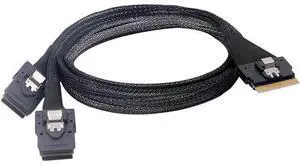 PCI-E Ultraport Slimline SAS Slim 4.0 SFF-8654 8i 74pin to Dual SFF-8087 Mini SAS Cable PCI-Express 50cm PCI-E Ultraport Slimline SAS Slim 4.0 SFF-8654 8i 74pin to Dual SFF-8087 Mini SAS Cable PCI-Express 50cm