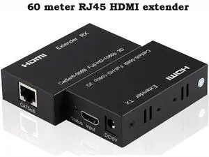 HDMI Extender, 196ft/60m HDMI Extender (Tx + Rx) Via Single RJ45 Cat6 Ethernet Cable Transmit Up to 60M, Support 1080p, 3D, HDCP, with EDID Function HDMI Extender, 196ft/60m HDMI Extender (Tx + Rx) Via Single RJ45 Cat6 Ethernet Cable Transmit Up to 60M, Support 1080p, 3D, HDCP, with EDID Function